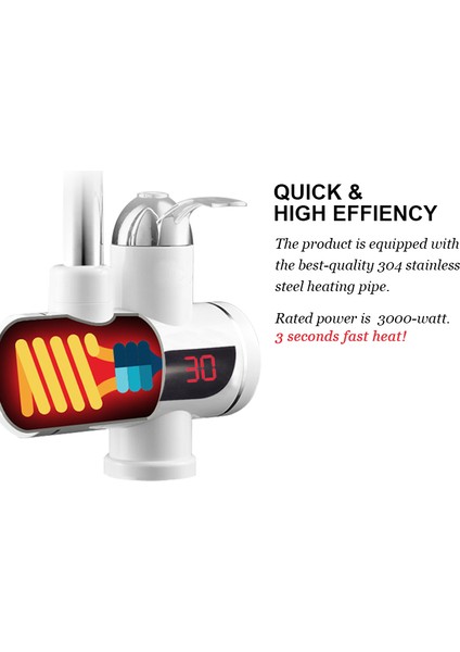 Ev Banyo Anında Elektrikli Şofben Isıtma Elektrikli Musluk (Yurt Dışından)