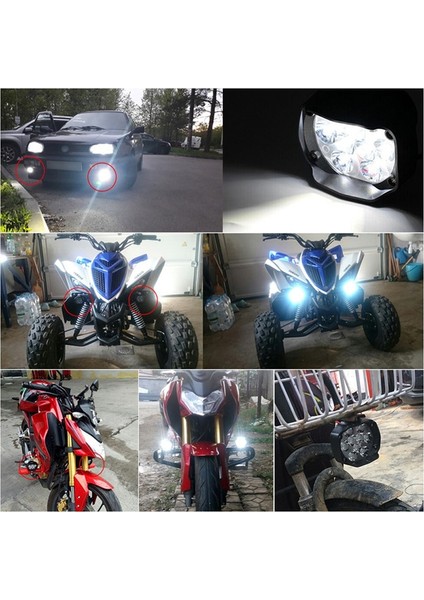 Motosiklet Far Su Geçirmez Yardımcı Far Harici LED Spot Işığı (Yurt Dışından)