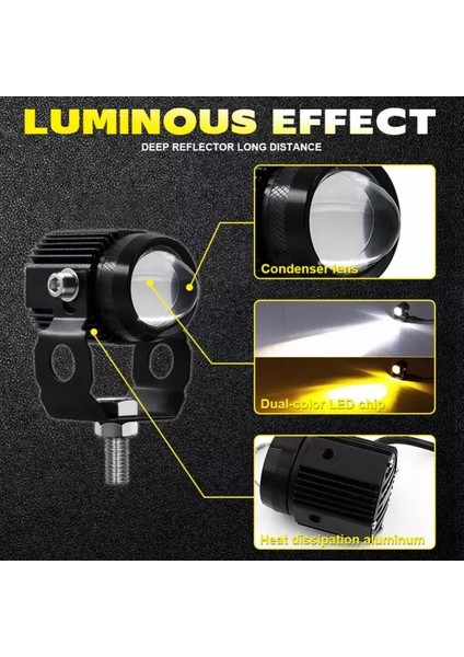Parlak Motosiklet LED Farlar Bifokal Lens Farlar Araba Spot Işıkları (Yurt Dışından)