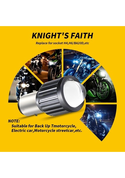 Iki Renkli LED Motosiklet Far Elektrikli Araç Lens Far (Yurt Dışından)