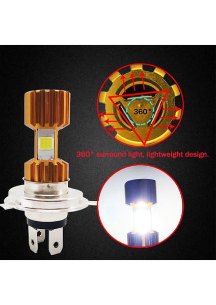 Motosiklet Uzun Kısa Far LED Ampul Süper Parlak Sis Lambası (Yurt Dışından)
