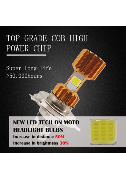 Motosiklet Uzun Kısa Far LED Ampul Süper Parlak Sis Lambası (Yurt Dışından)