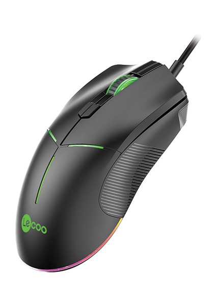 Lenovo Lecoo MS109 Kablolu RGB LED Aydınlatmalı 6400 DPI 8 Makro Tuşlu 132g Gaming Mouse Siyah