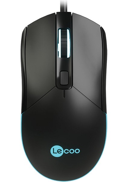 Lenovo Lecoo MS120 RGB Led Aydınlatmalı USB Kablolu 2400DPI 4 Tuşlu 114.6g Optik Gaming Mouse Siyah