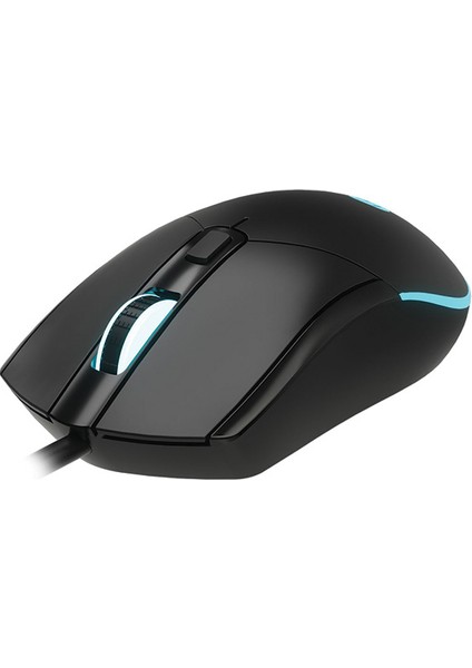 Lenovo Lecoo MS120 RGB Led Aydınlatmalı USB Kablolu 2400DPI 4 Tuşlu 114.6g Optik Gaming Mouse Siyah