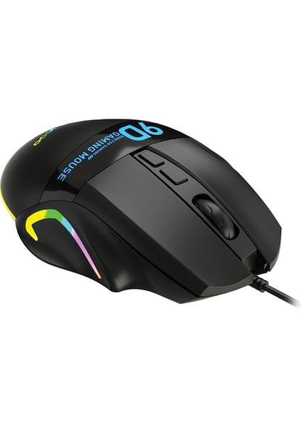 Lenovo Lecoo MS130 Kablolu RGB LED Aydınlatmalı 7200DPI 9 Makro Tuşlu 500Hz Gaming Mouse Siyah