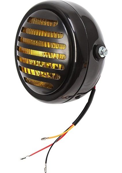 Motosiklet Farları Siyah Metal Retro Halojen Farlar (Yurt Dışından)