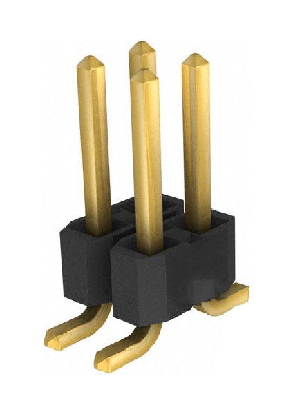 2 Pin 2x2 Pin 6.6mm Uzunluk 2mm Erkek Header Altın Kaplama Smt Tipi - 10 Adet