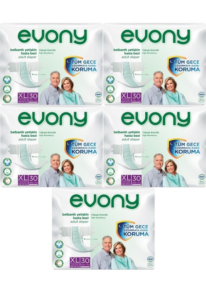 Hasta Bezi Yetişkin Bel Bantlı Tekstil Yüzey Extra Large- Ekstra Büyük Boy 150 Adet (5Pk*30)