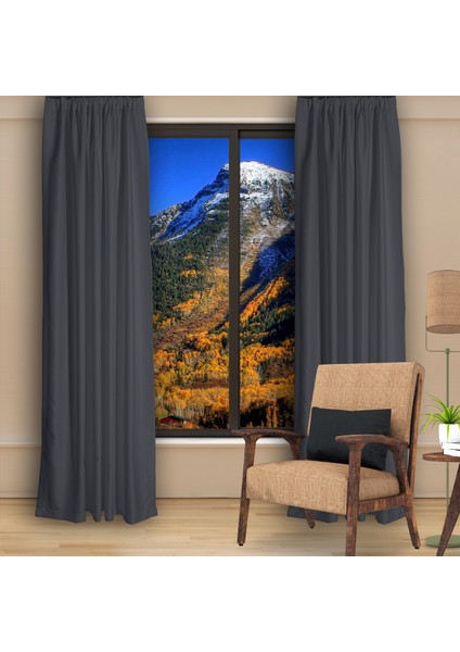 Blackout (Karartma) Fon Perde-Güneşlik Pilesiz Extraforlu Düz Dikim Gri fiyatları