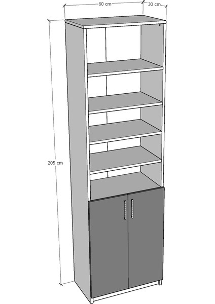 Beyaz Kapaklı Kitaplık K-31