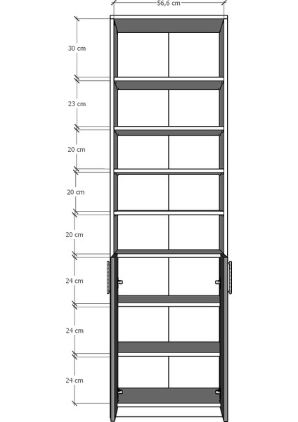 Beyaz Kapaklı Kitaplık K-31