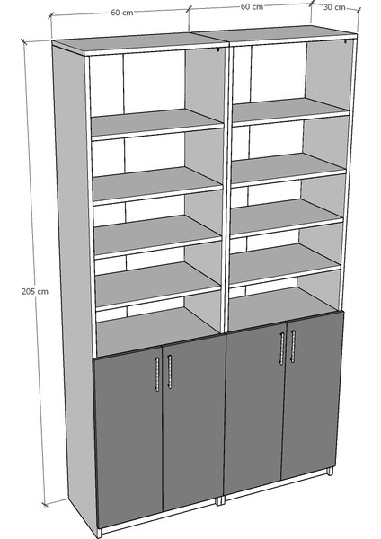 Petra Kapaklı Kitaplık K-43