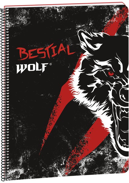 Bestial Wolf Çizgili A4 Spiralli Defter 80 Yaprak 2005305370