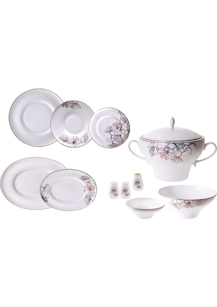 Daniela 12 Kişilik 61 Parça Yemek Takımı, Beyaz