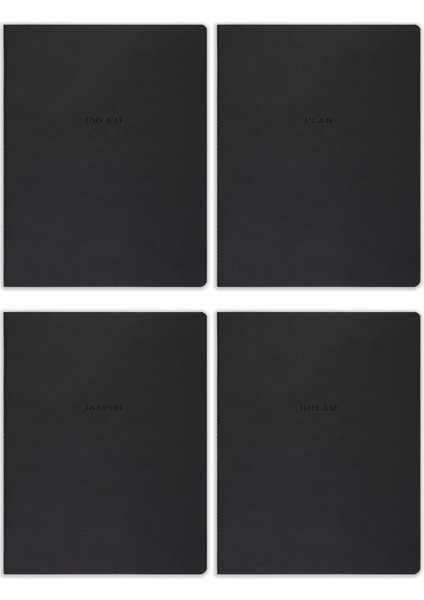 18X24'CM 4'lü Defter Set Çizgili Terzi Dikiş Siyah