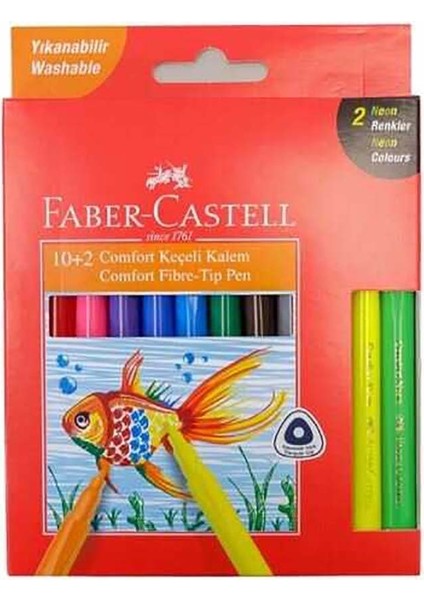 Comfort Serisi Keçeli Kalem 12 Renk Yıkanabilir 10+2 Neon 5068155133