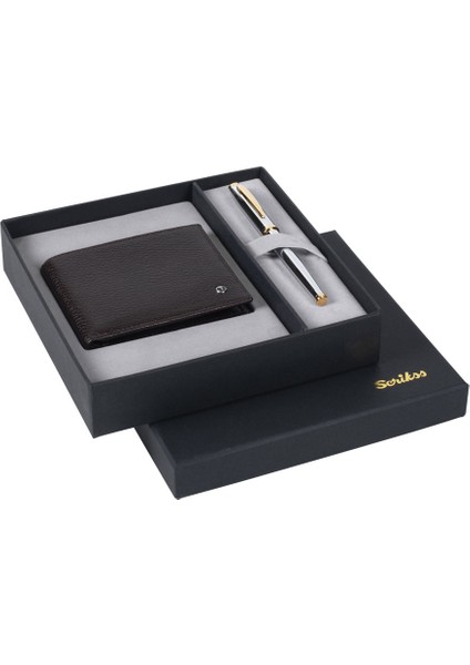 Klasik Cüzdan Kahve-39 Roller Kalem Gold Krom DR229