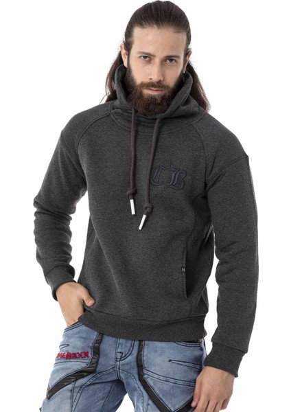 CL529 Jumbo Yaka Kışlık Antrasit Sweatshirt