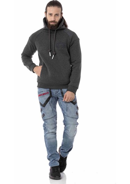 CL529 Jumbo Yaka Kışlık Antrasit Sweatshirt fırsatları