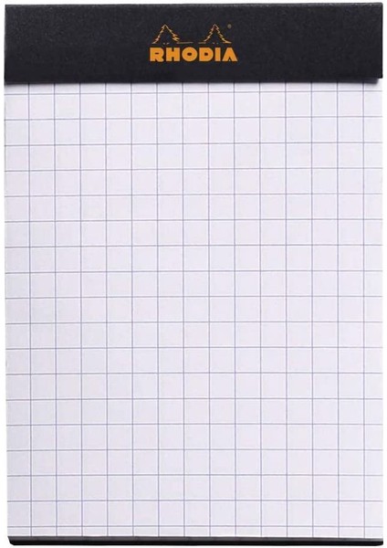 Classic Üstten Zımbalı A7 Kareli Defter Black RB112009