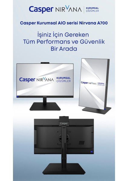 Nirvana One A70.1135-8D00X-V I5 1135G7 8gb 250GB SSD Dos 23.8" Fhd Wi-Fi Pivot Aıo Bilgisayar indirimleri