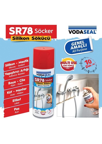 Sr 78 Söcker -Silikon Sökücü - Pas - Küf - Mantar - Etiket - Boya Genel Amaçlı 200 Ml