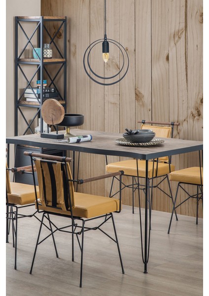 Runden Avize Siyah Metal Sarkıt Ferforje Retro Rustik Ofis Cafe Otel Dekoratif Modern Tavan Lamba