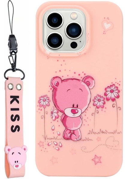 iPhone 14 Pro Soluk Pembe Için Silikon Boyalı Telefon Kılıfı (Yurt Dışından)