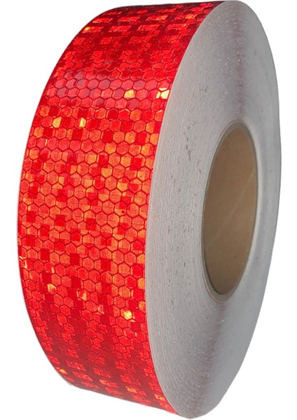 Kırmızı Reflektif Bant 5cm x 5 Metre Bal Petekli
