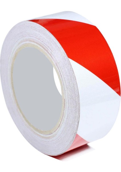 Kırmızı/beyaz Reflektif Ikaz Bandı 5cm x 5 Metre