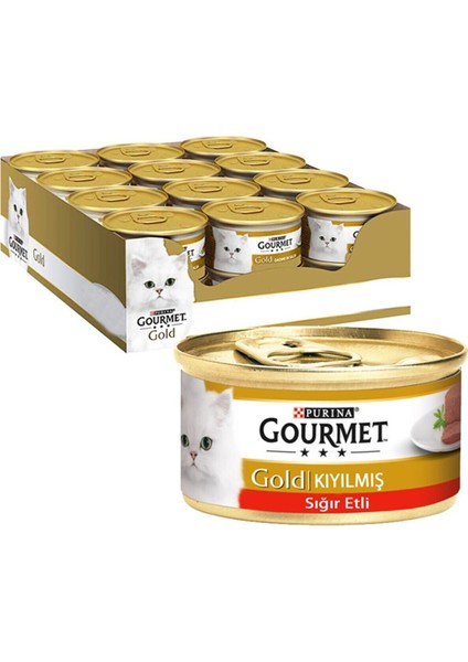 Gourmet Kıyılmış Sığır Etli Kedi Konservesi 85 gr 24'lü