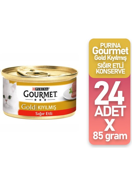 Gourmet Kıyılmış Sığır Etli Kedi Konservesi 85 gr 24'lü