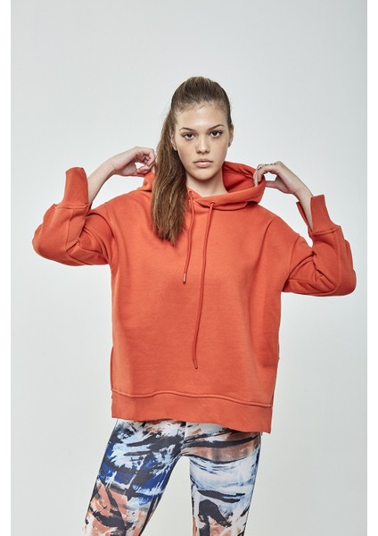 Kapüşonlu Içi Şardonlu Kadın Sweatshirt