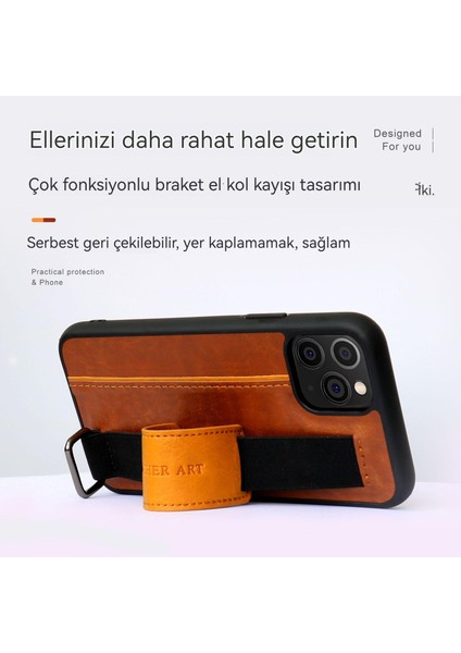 iphone 11 Bilek Bandı Sahibi Taşınabilir Cüzdan Koruma Deri Kılıf(Yurt Dışından)