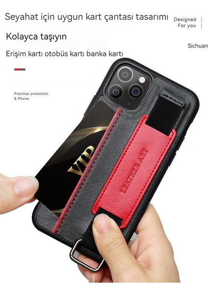 iphone 11 Bilek Bandı Sahibi Taşınabilir Cüzdan Koruma Deri Kılıf(Yurt Dışından)