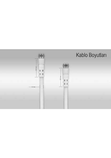 F KONNETTÖRLÜ HAZIR UYDU ANTEN KABLO 2 METRE IUK-2TM - BEYAZ fırsatları
