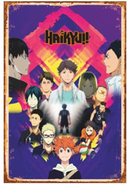 Haikyu Anime Retro Ahşap Poster 733 fiyatları