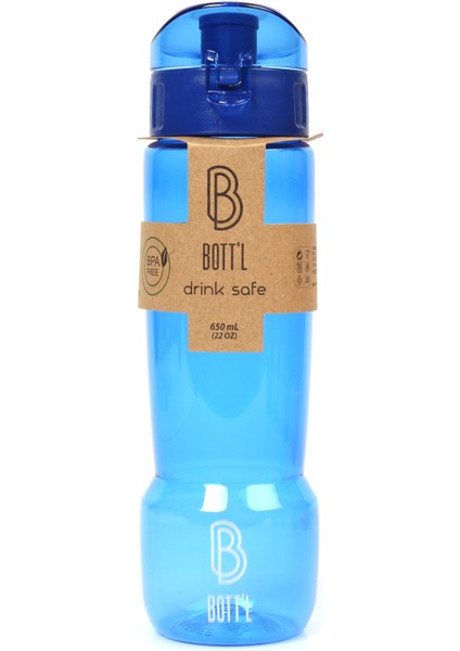 Tritan Kırılmaz Matara Kırılmaz Suluk Mavi Camry 650 ml