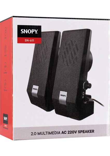 SN-611 2.0 AC 220V Speaker Hoparlör