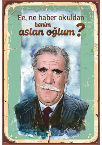 Yeşilçam Replikler Hulusi Kentmen Retro Ahşap Poster