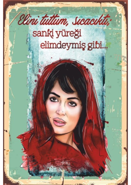 Yeşilçam Replikler Türkan Şoray Retro Ahşap Poster