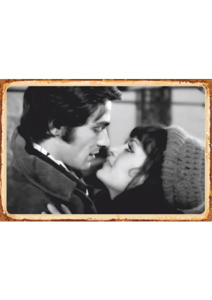 Yeşilçam Sahneler Kadir Inanır Türkan Şoray Retro Ahşap Poster