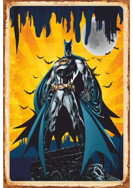 Batman Süper Kahramanlar Retro Ahşap Poster