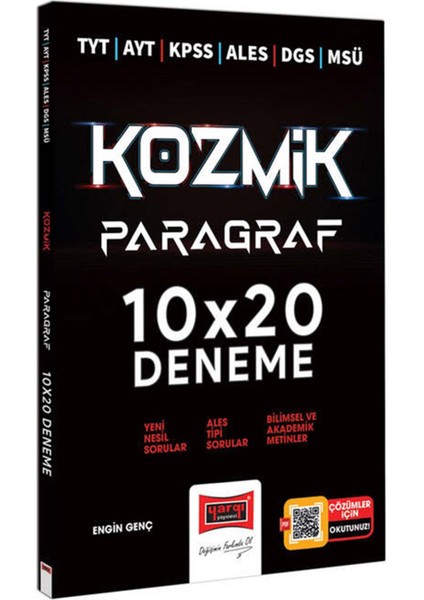 TYT AYT KPSS ALES DGS MSÜ Kozmik Paragraf 10X20 Deneme