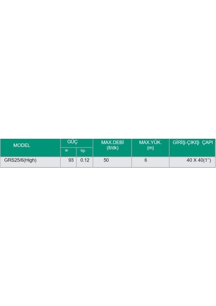 Sıcak Su Sirkülasyon Pompası GRS25/6 (25-6-130)