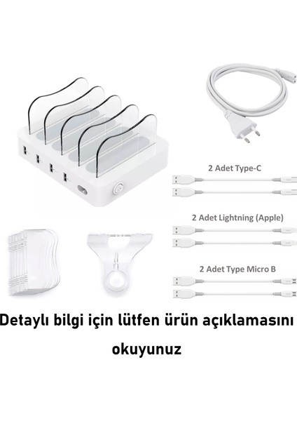 CS40 22W 4 Port Masaüstü USB Çoklu Şarj İstasyonu