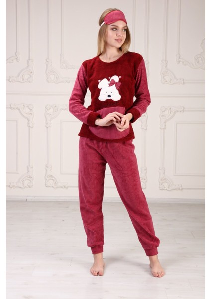 Cepli Baskılı Polar Pijama Takım