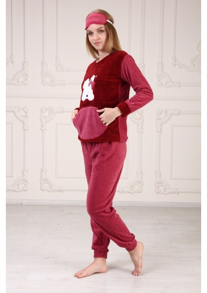 Cepli Baskılı Polar Pijama Takım