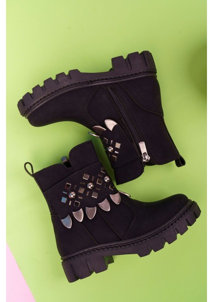 Yandan Fermuarlı Siyah Çocuk Bot modelleri